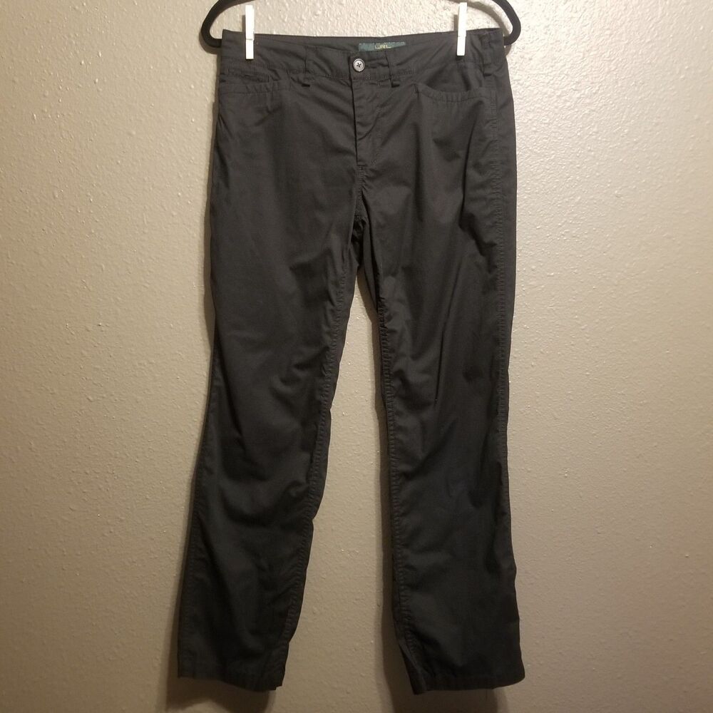 LRL Lauren Jean Co. 4 Pants Cotton Black Classic Straight Leg Ralph Lauren